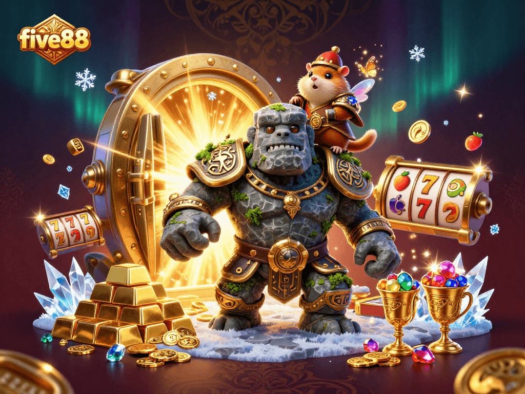 Engage with five88's vibrant 3D casino adventure featuring magical characters and treasure.
