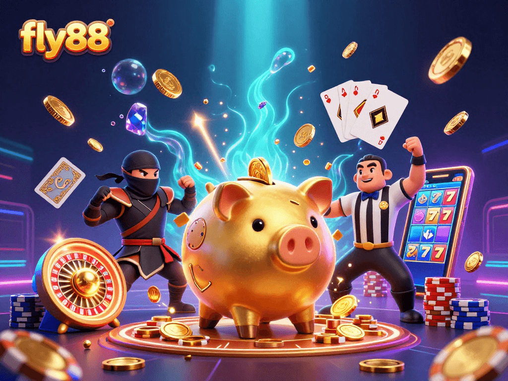 Experience thrilling moments at fly88 with dynamic casino characters and vibrant game elements.