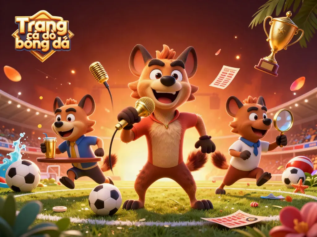 Engage in Trang cá độ bóng đá with hyenas in a lively sports betting scene featuring vivid action.