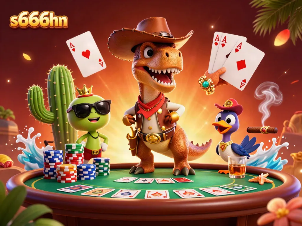 Experience thrilling gameplay at s666hn with vibrant casino characters and dynamic poker elements.