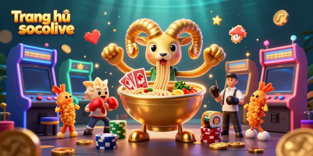 Engage in thrilling gameplay with Trang chủ socolive, featuring vibrant characters in a dynamic casino scene.