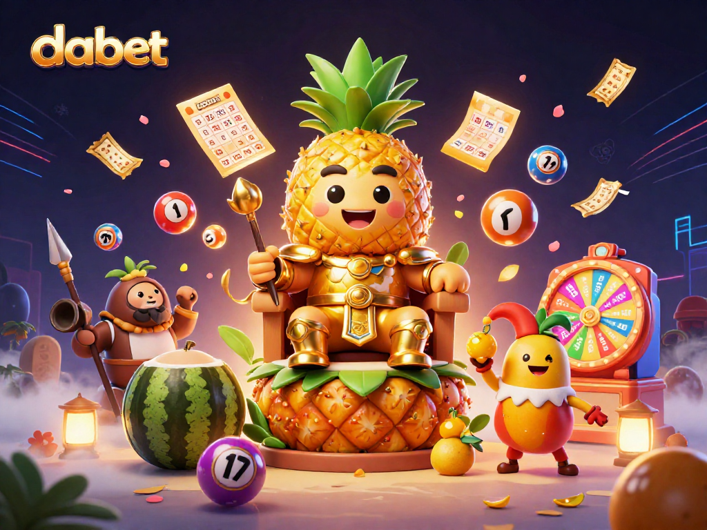dabet invites you to spin and win with vibrant lottery balls and captivating casino elements in a dynamic illustration.