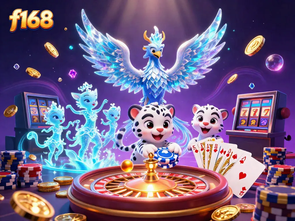 Experience thrilling gameplay at f168 with an enchanting 3D scene showcasing a vibrant casino atmosphere.