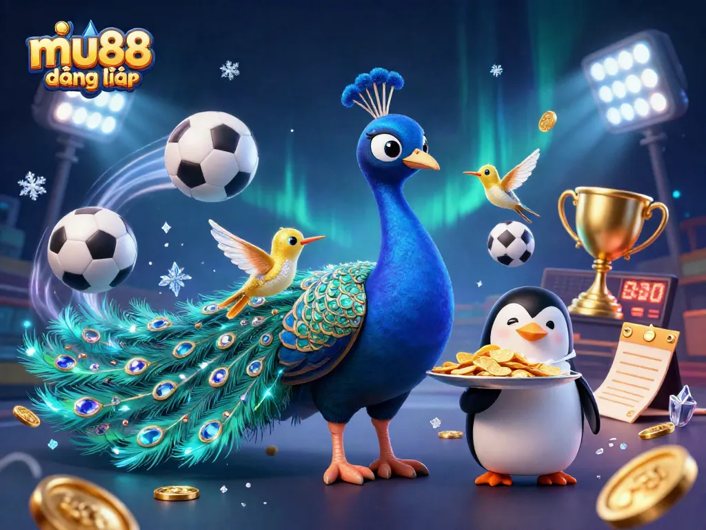 Experience mu88 đăng nhập for exciting casino adventures with a lavish peacock and butler in action.