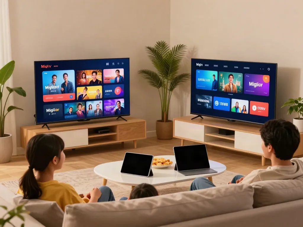 Miglior IPTV brings family entertainment to life with multiple devices streaming various content seamlessly.