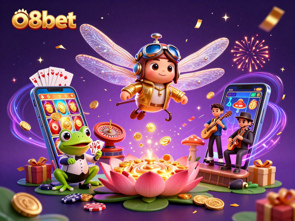 Experience exhilarating play at o8bet's vibrant casino scene with dynamic characters and game elements.