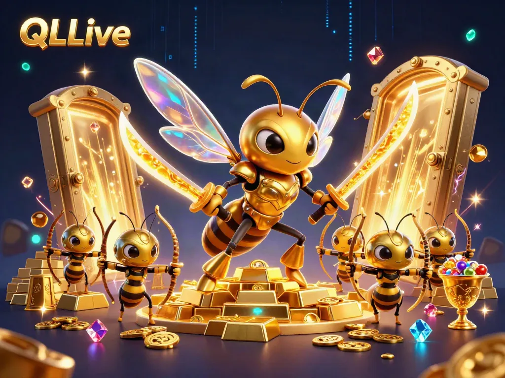 Experience thrilling gameplay with QQLive, showcasing epic casino scenes with dynamic action and treasures.