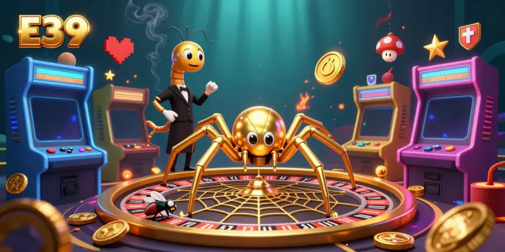 Engage with E39's thrilling casino adventure through a fly betting nervously near a roulette wheel web