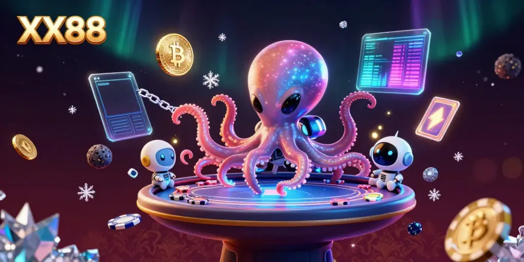 Engage with XX88's vibrant alien casino scene featuring colorful characters and dynamic game elements.